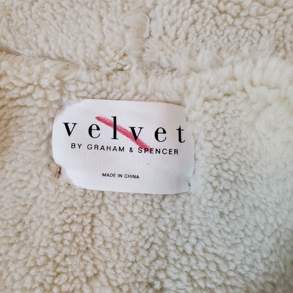 VELVET BY GRAHAM & SPENCER | FAUX SUEDE FUR SHERPA VEST OPEN FRONT SMALL - Picture 10 of 14